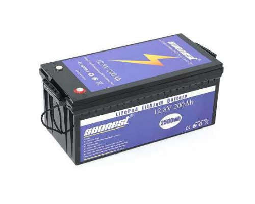 Акумулятор MIDCO Solar LiFePO4, 12,8 В, 200 А·год, 2560 Вт·год, LCD